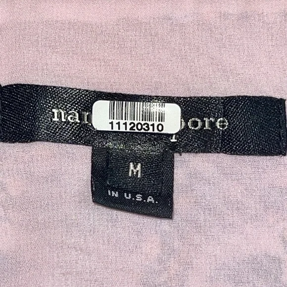 Nannette lepore pink & Blue Print 💯 Silk Blouse w/ Ruffle Sleeves Sz. MD - Picture 9 of 16